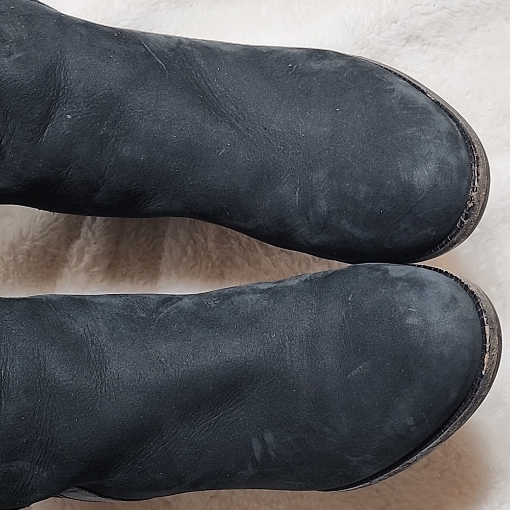 Fendi Wedge  Suede  Fur Trim Black  Knee High Boots Size 38 1/2 - Picture 11 of 16